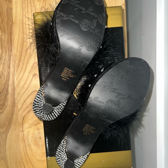 Joan Boyce satin slippers with jewel studs on kitten heel. - Picture 5 of 14